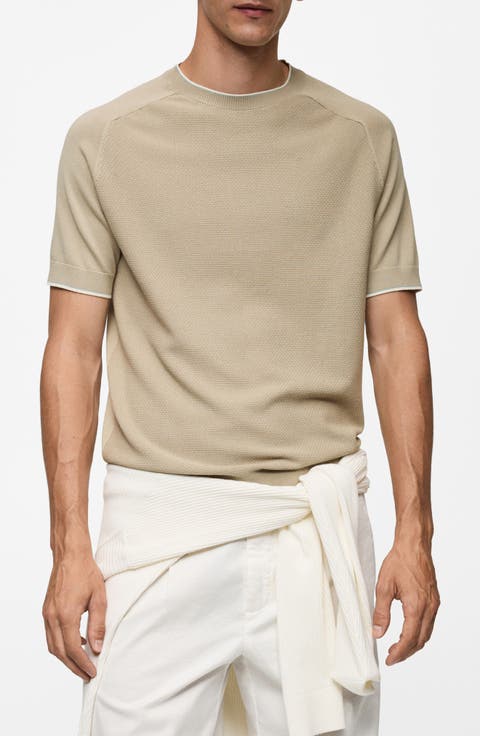 Short Sleeve Piqué Knit Sweater