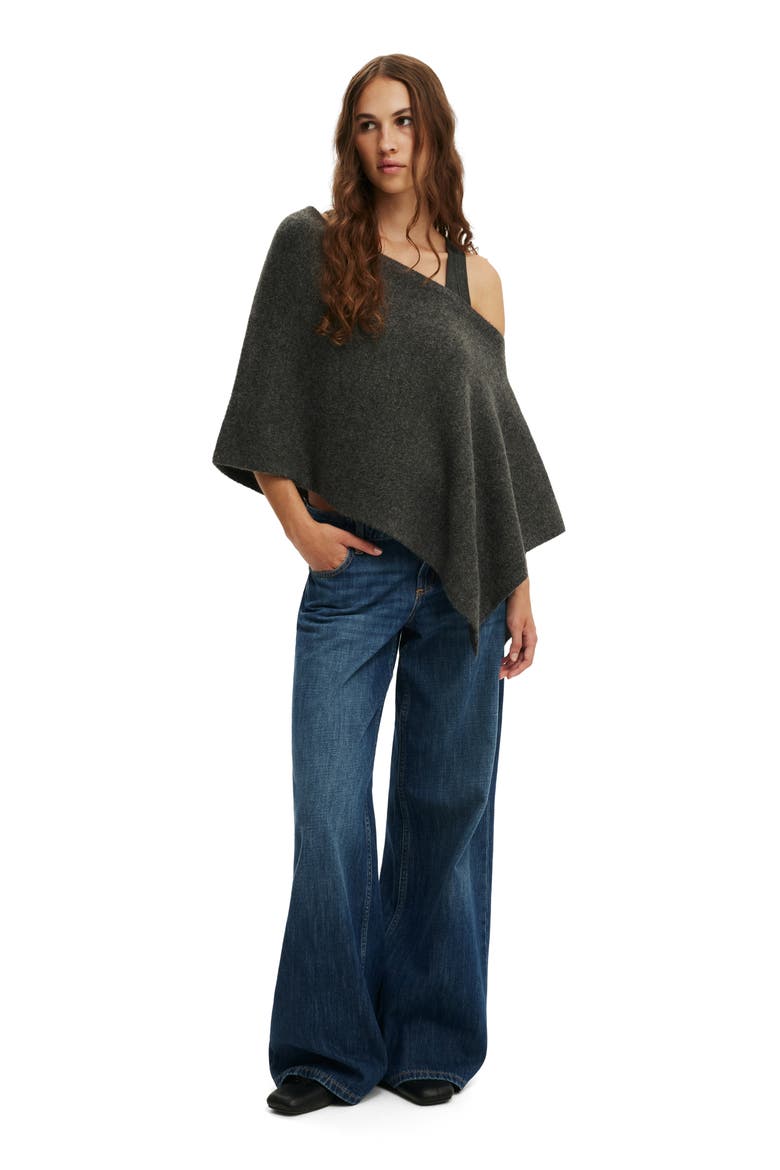 Women's Softest Luxe Poncho, Alternate, color, Charcoal Marle