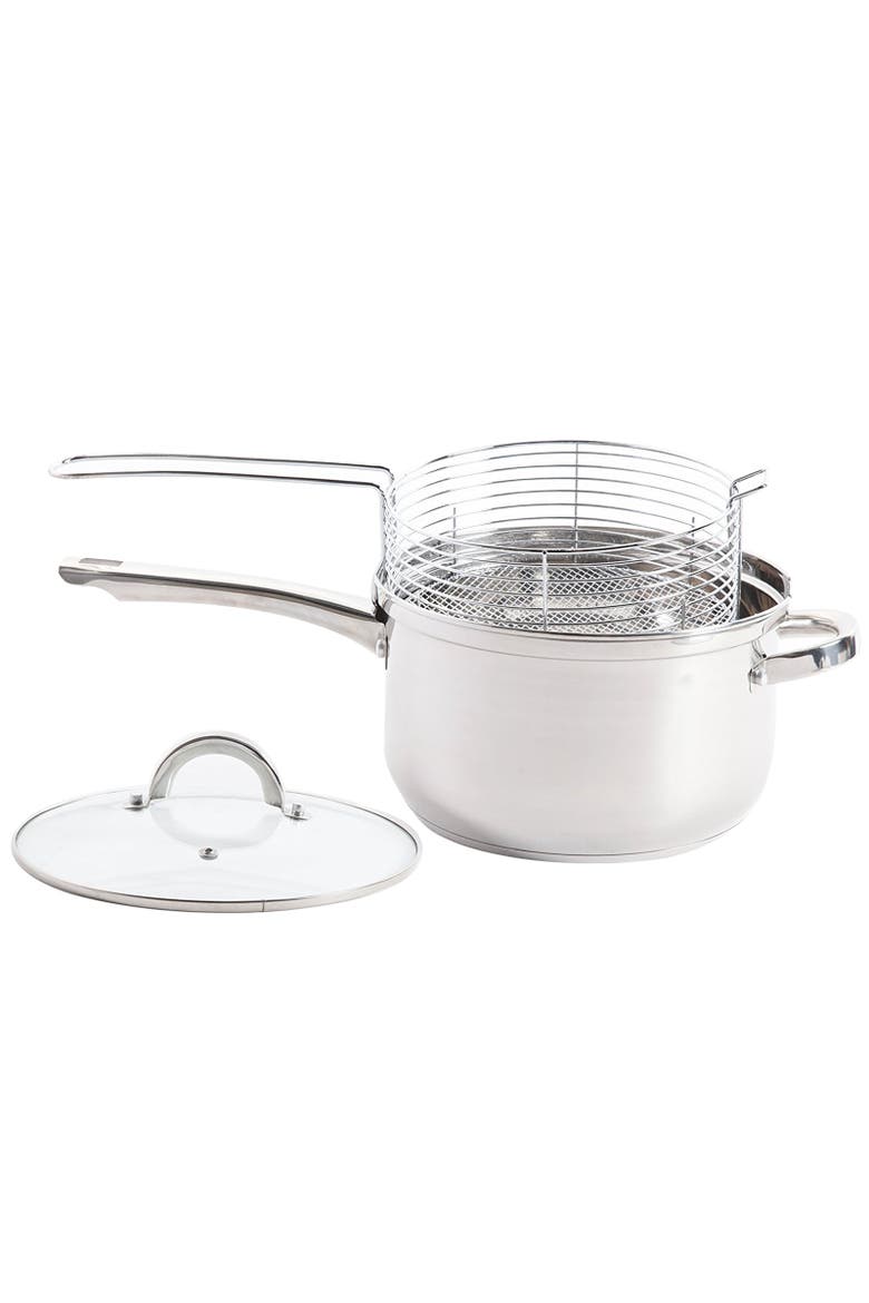 Sangerfield 3 piece Deep Fryer Set, Alternate, color, Metallic Silver