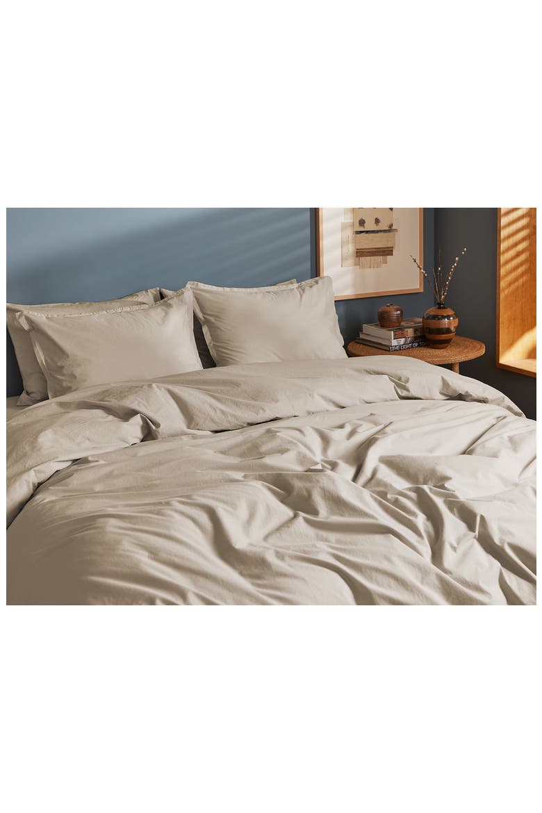 Brushed Cotton Duvet Cover, Alternate, color, LATTE
