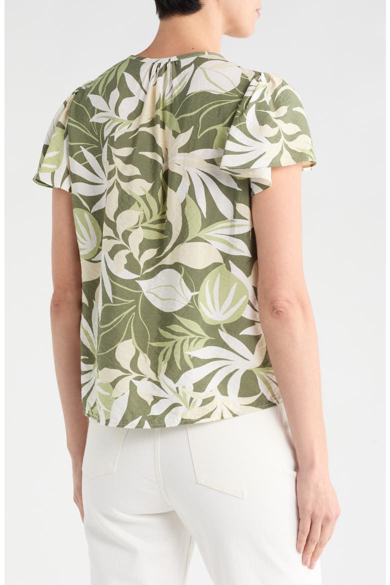 V-Neck Flutter Sleeve Top, Alternate, color, OLIVE