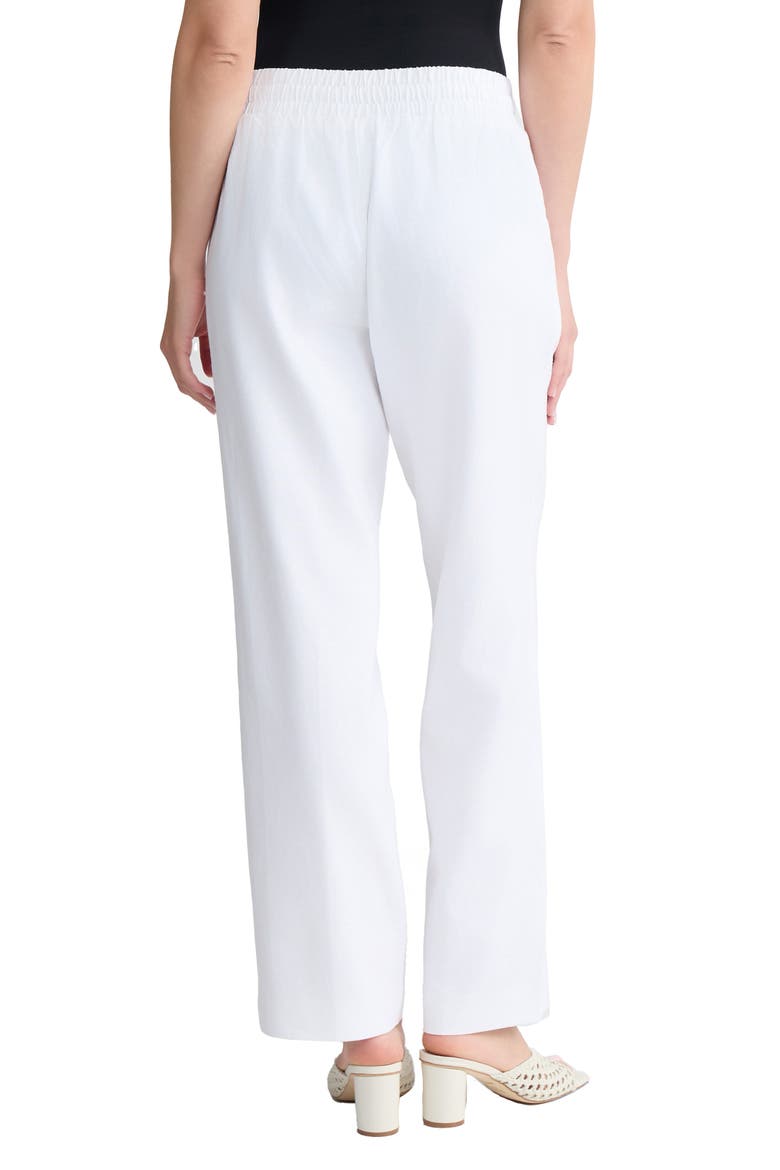 Tie Waist Linen Blend Pants, Alternate, color, NATURAL WHITE
