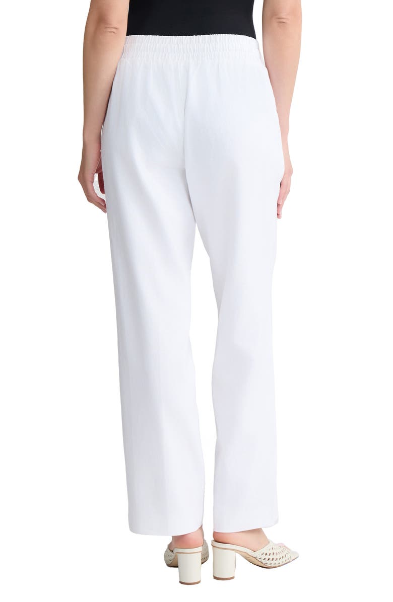 Jones New York Tie Waist Linen Blend Pants, Alternate, color, Natural White