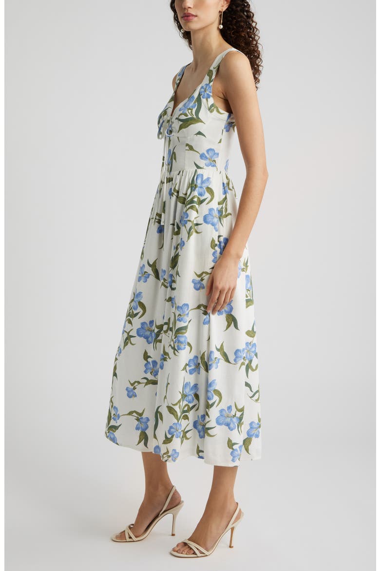 Floral Midi Dress, Alternate, color, BLUE POPPY PLAY