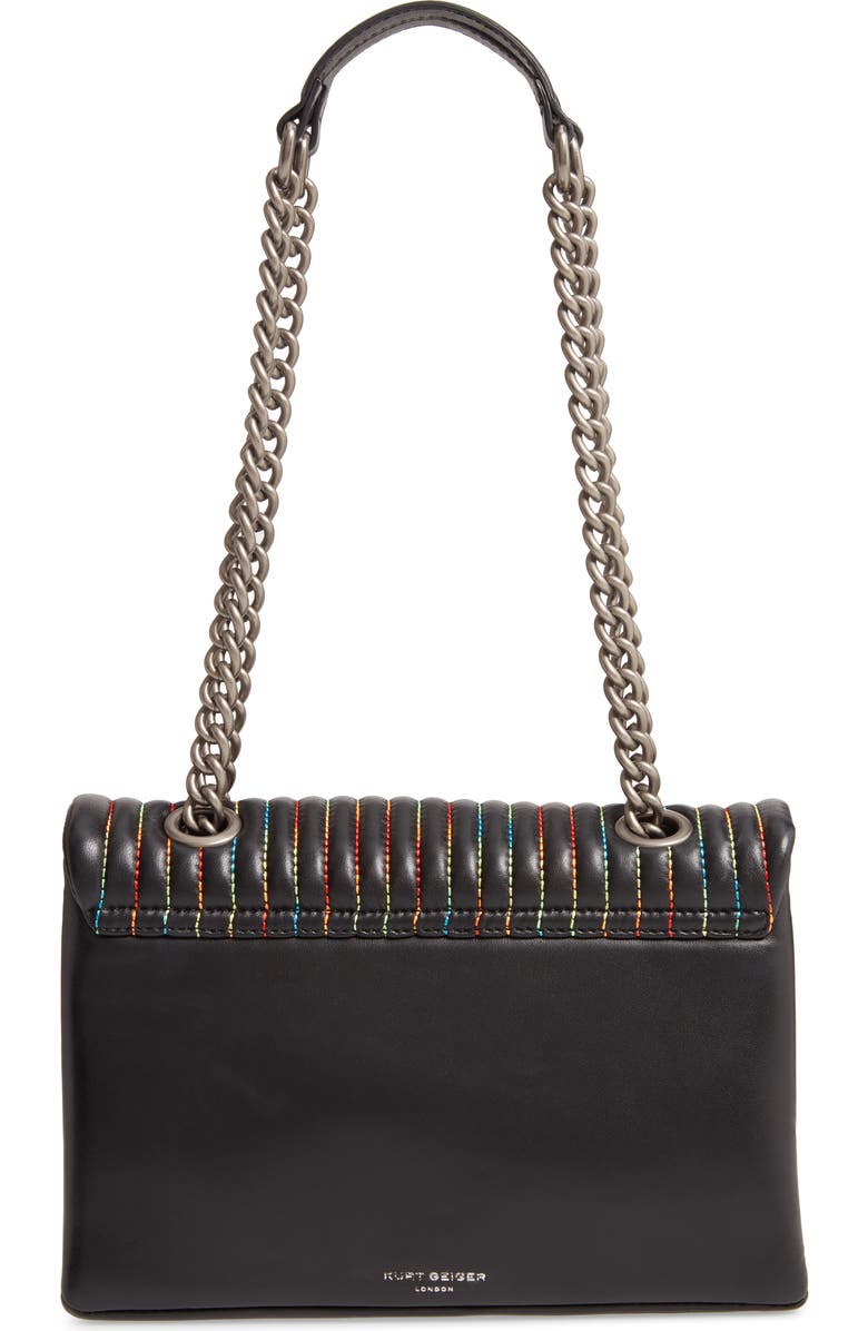 Kurt Geiger London 690 Kensington Rainbow Stitch Leather Shoulder Bag, Alternate, color,