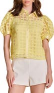 English Factory Puff Sleeve Organza Top