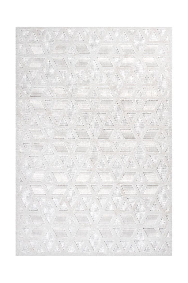 Talaia Neutral Geometric Indoor/Outdoor Area Rug, Main, color, Ivory