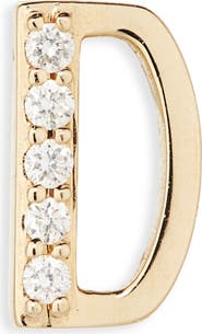 LANA 14K Gold Diamond Initial Single Stud Earring