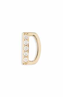 LANA 14K Gold Diamond Initial Single Stud Earring