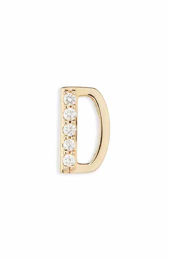 LANA 14K Gold Diamond Initial Single Stud Earring