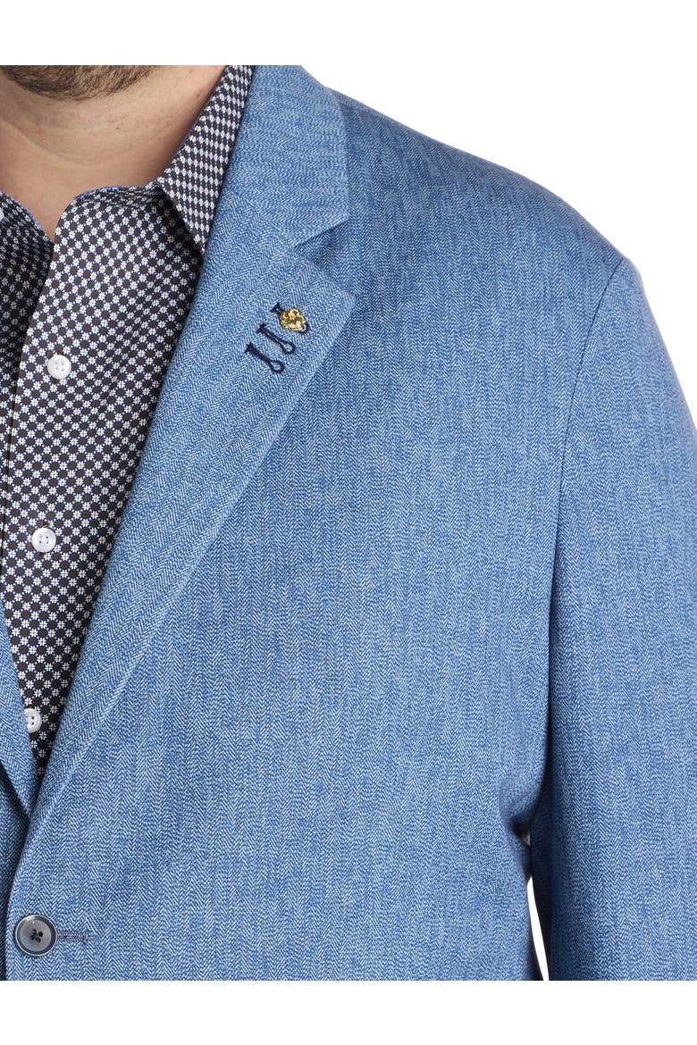 Big & Tall Chevron Knit Jacket-Relaxer Sport Coat, Alternate, color, BLUE