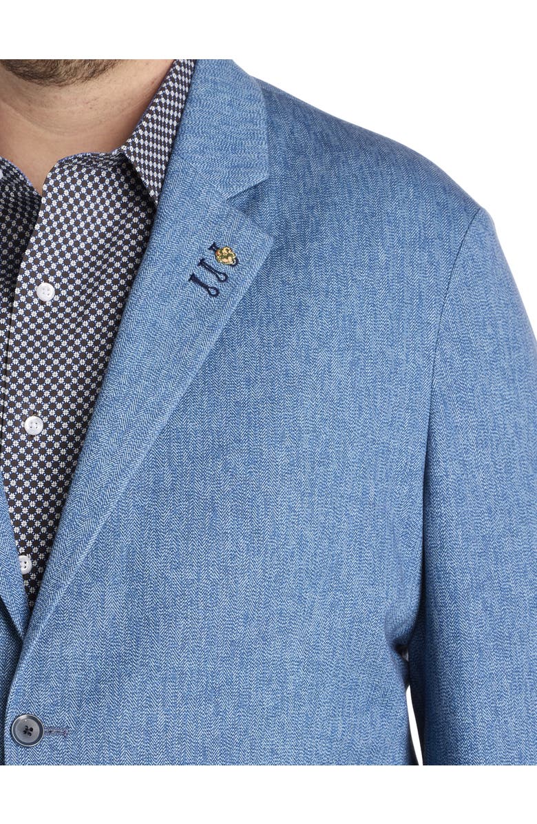 Synrgy by DXL Big & Tall Chevron Knit Jacket-Relaxer Sport Coat, Alternate, color, Blue