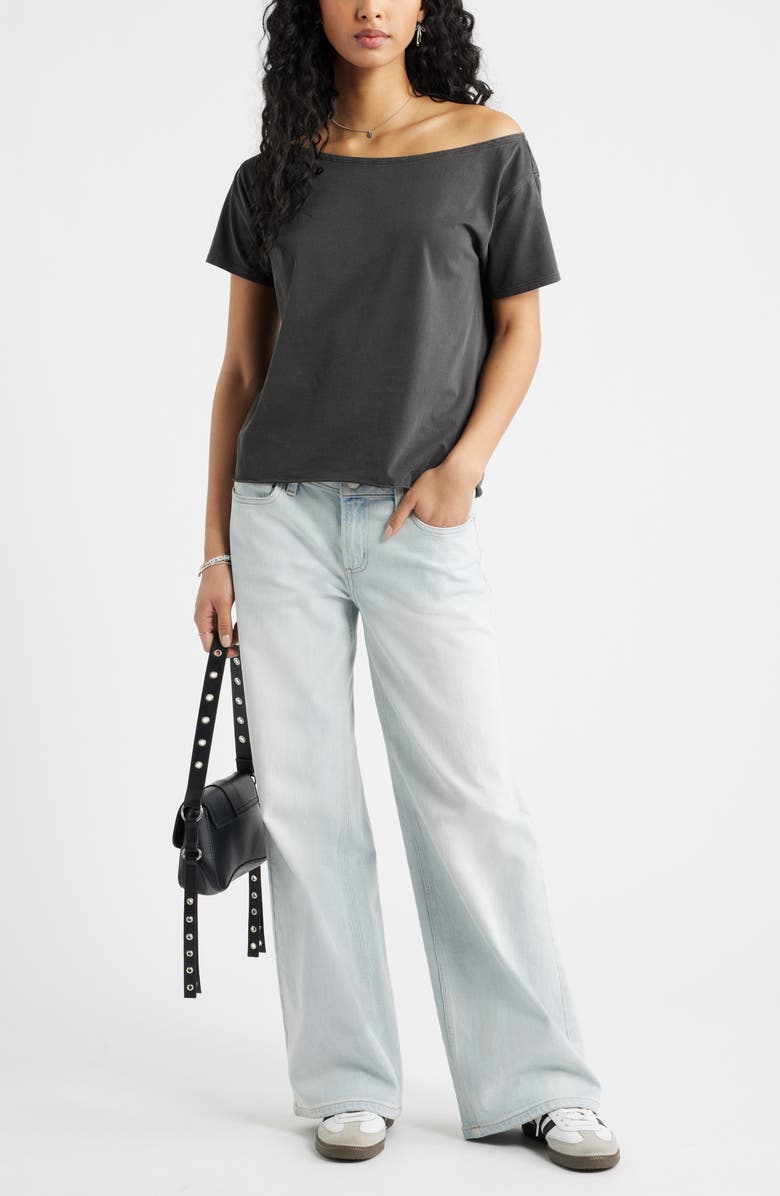 BP. Relaxed Fit Boat Neck Cotton T-Shirt, Alternate, color, Black