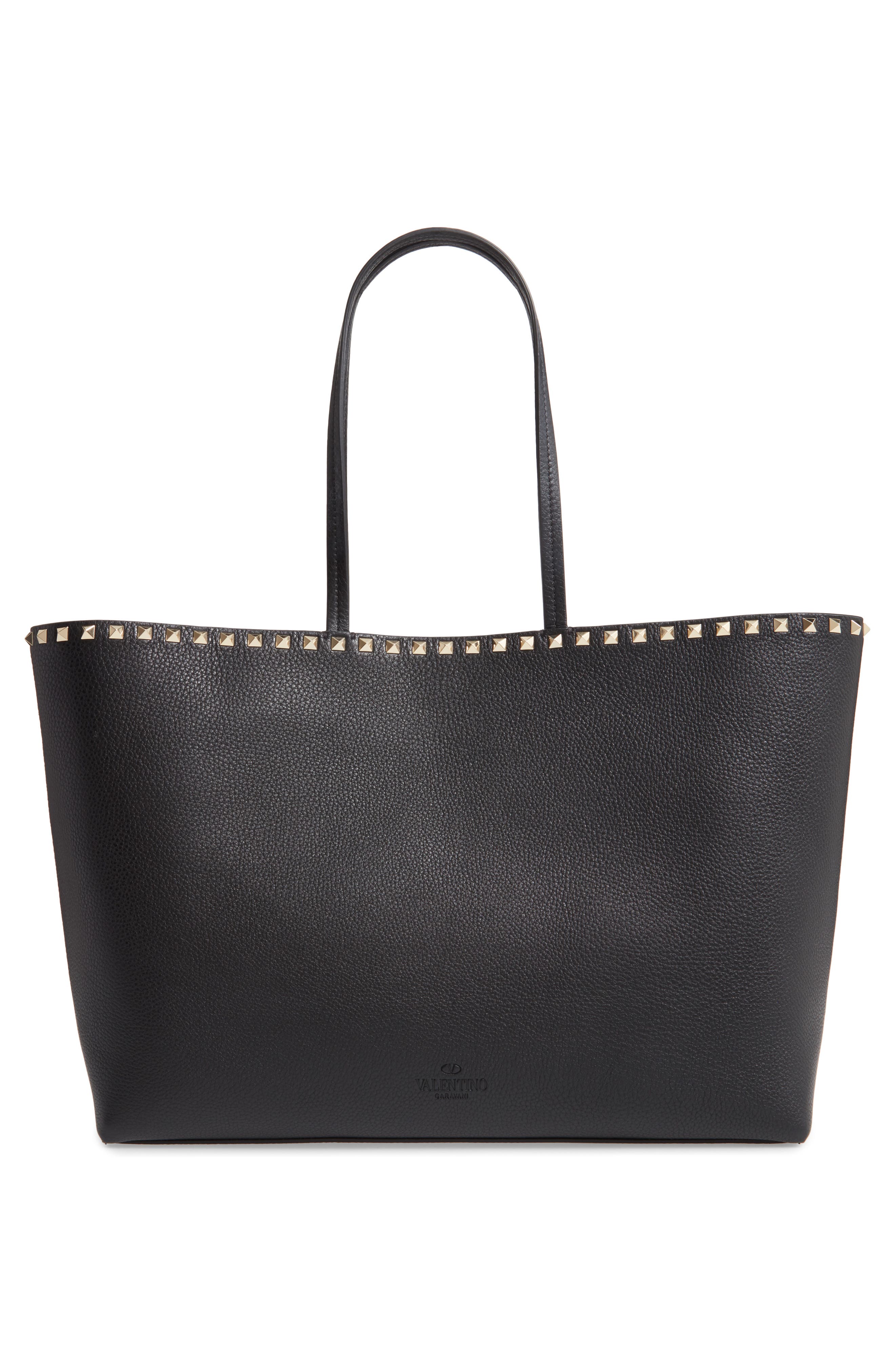 Valentino Garavani Rockstud Leather Tote, Alternate, color, 