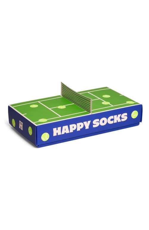 Happy Socks Assorted 2-pack Tennis Socks Gift Box In Blue
