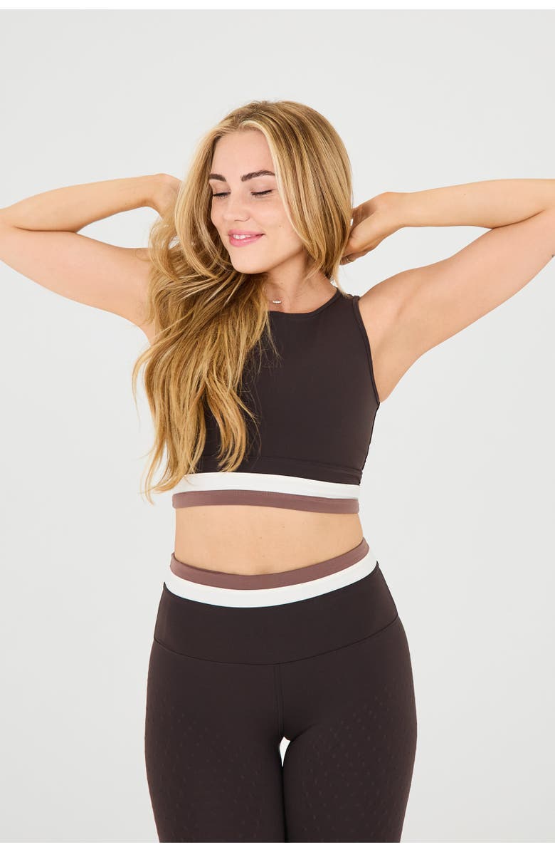 Elastique Athletics Le Monde Bra, Alternate, color, Java / Ivory / Cappuccino