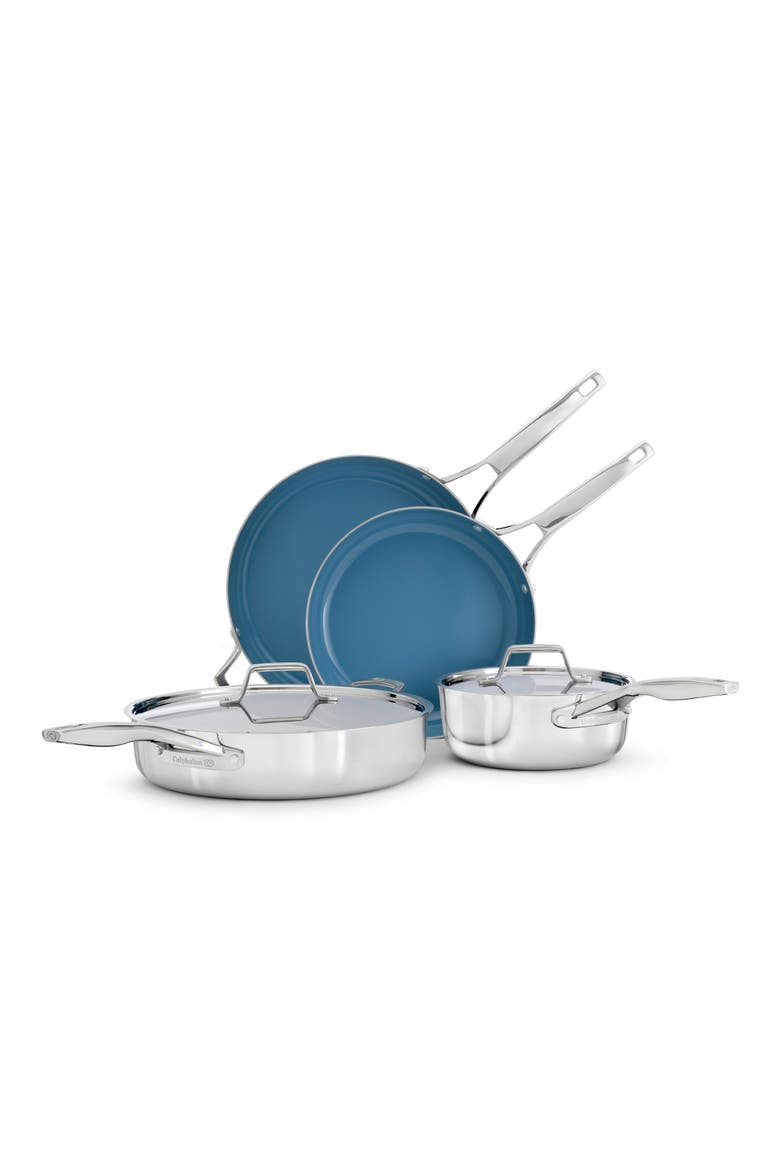 Premier Ceramic Nonstick Stainless Steel 6-Piece Cookware Set, Alternate, color, NO COLOR