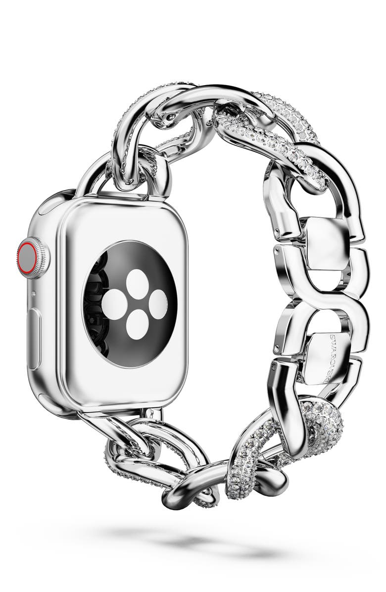 Swarovski Sparkling Chain 20mm Apple Watch<sup>®</sup> Bracelet Watchband, Alternate, color, Silver