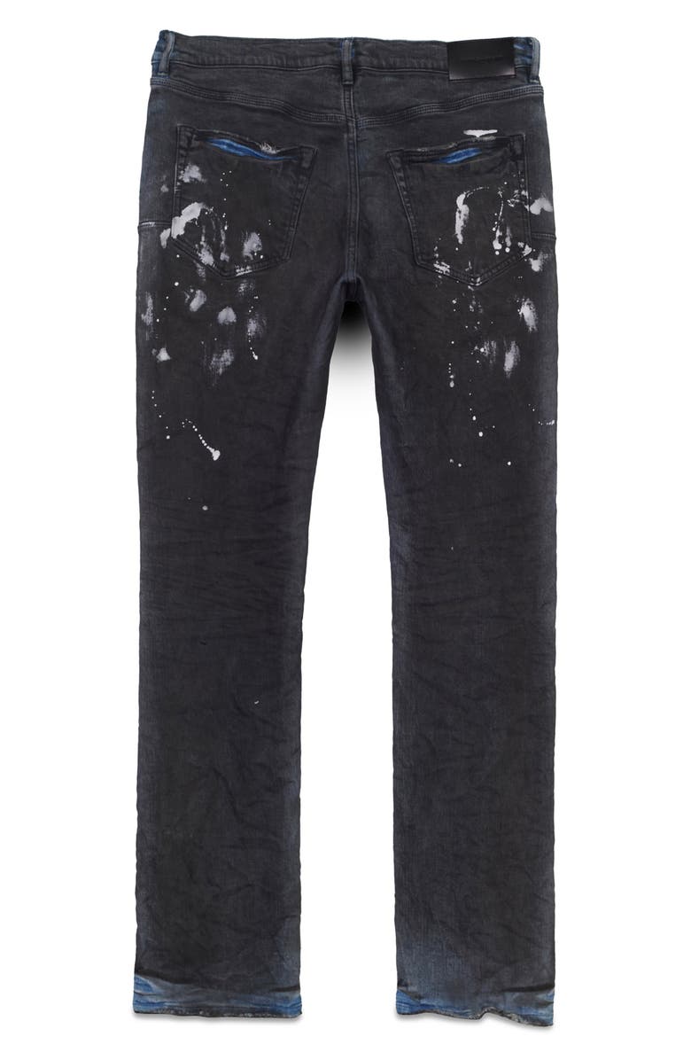 PURPLE BRAND Distressed Wax Coated Straight Leg Jeans, Alternate, color, 
