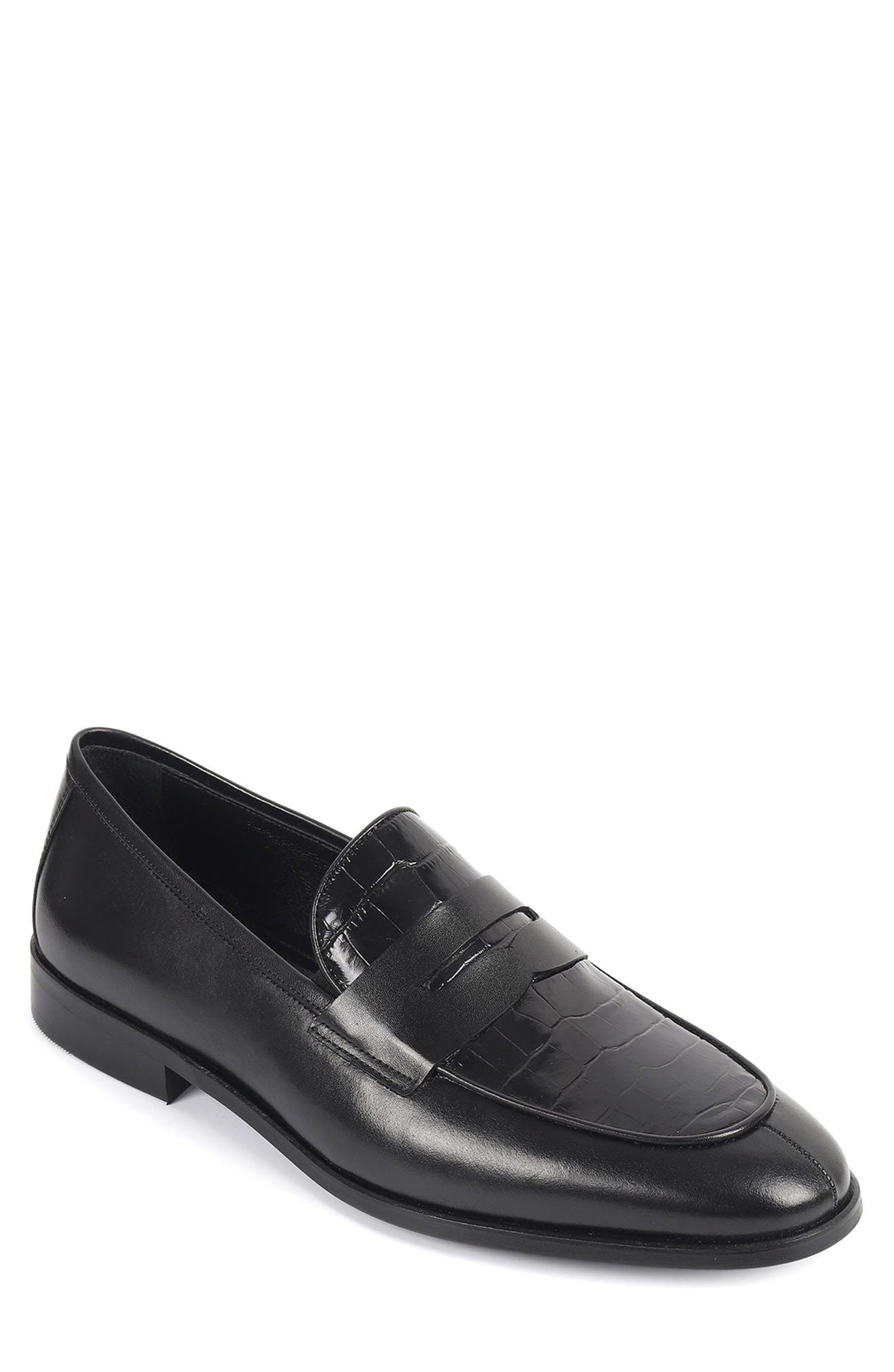 VELLAPAIS Manzoni Croc-Embossed Penny Loafer