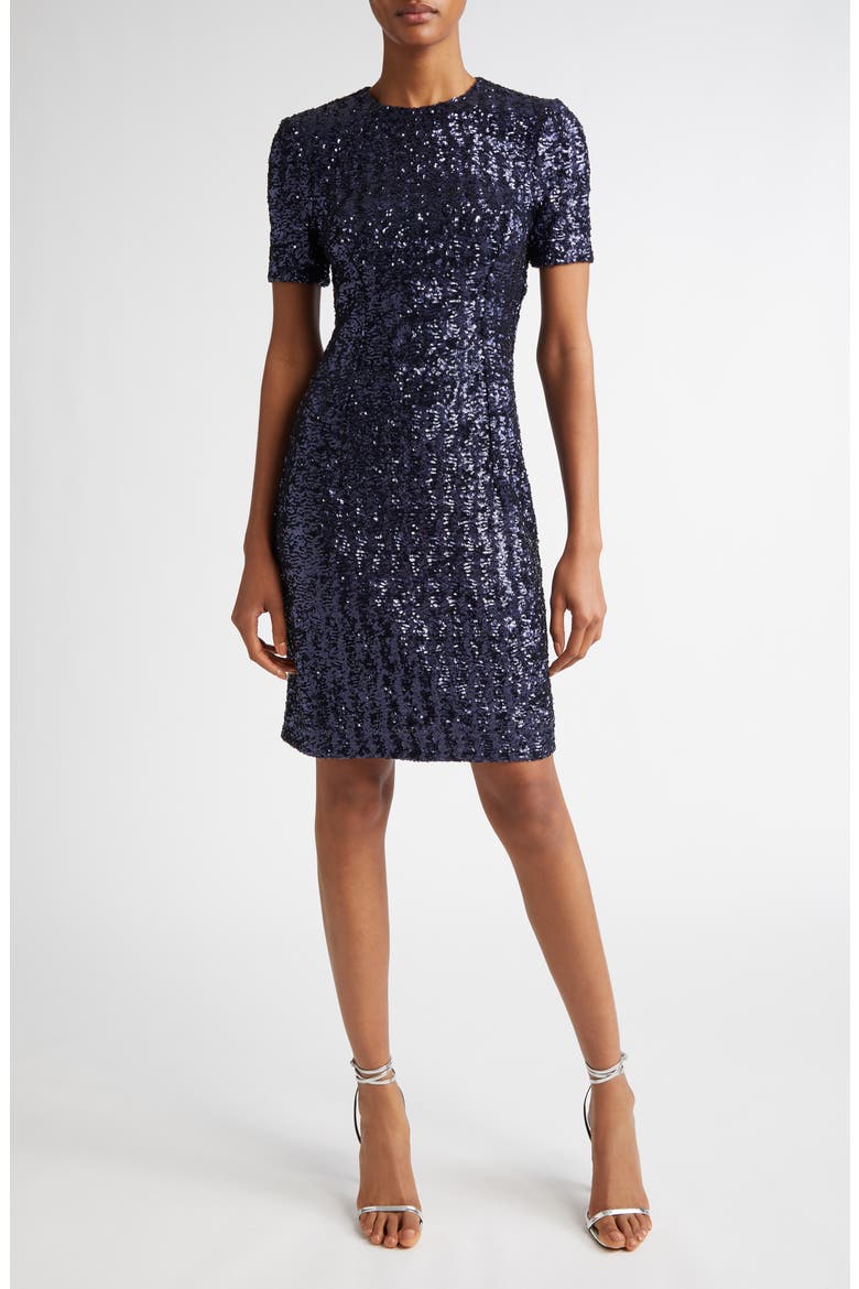 Sequin Sheath Dress, Main, color, MARITIME