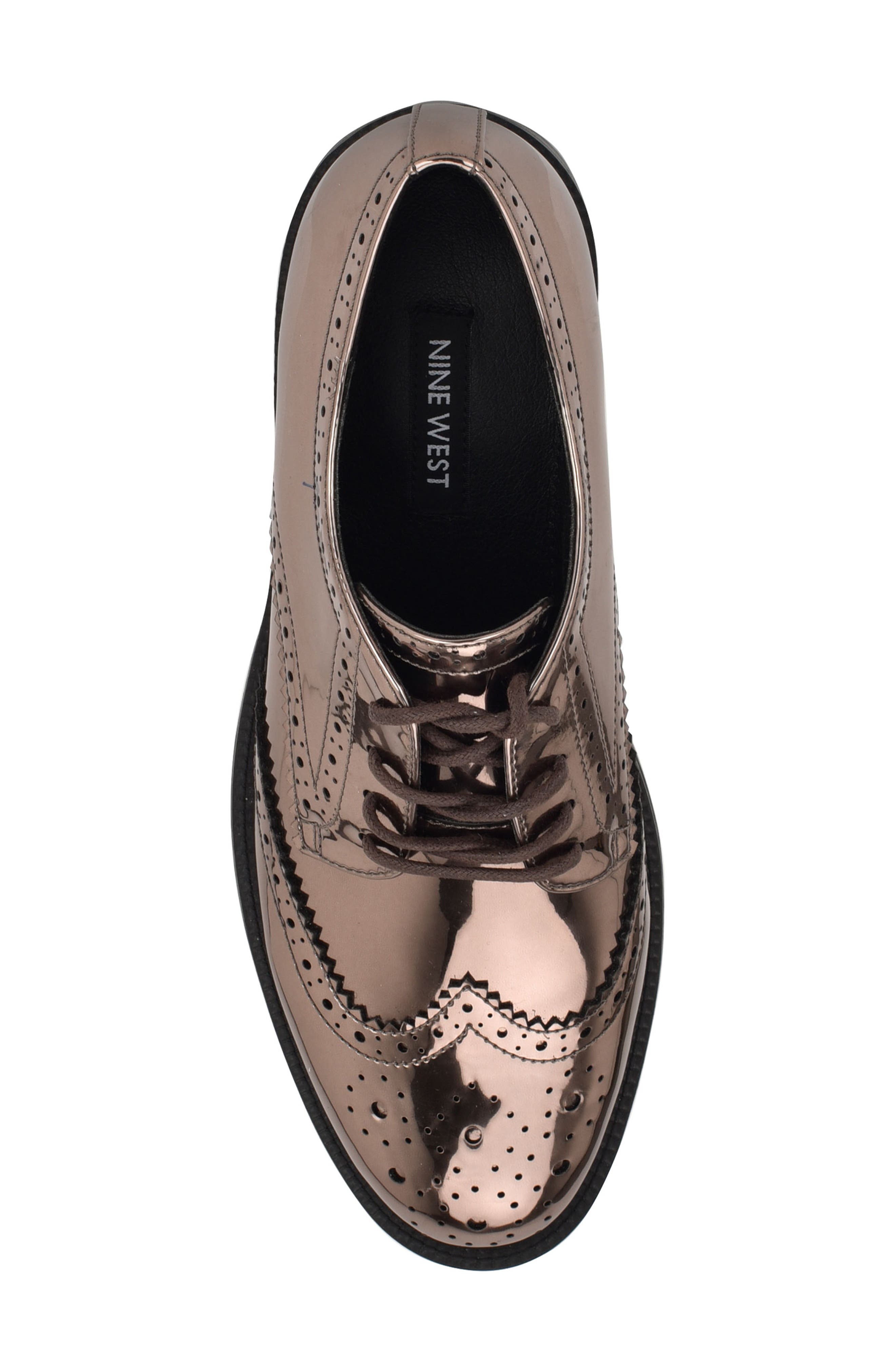 Nine West Studey Brogue Derby, Alternate, color, Pewter