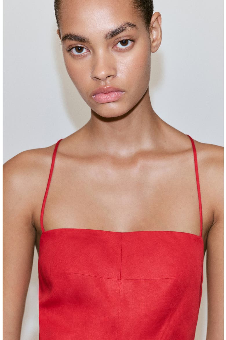 Open Back Crop Jumpsuit, Alternate, color, RED