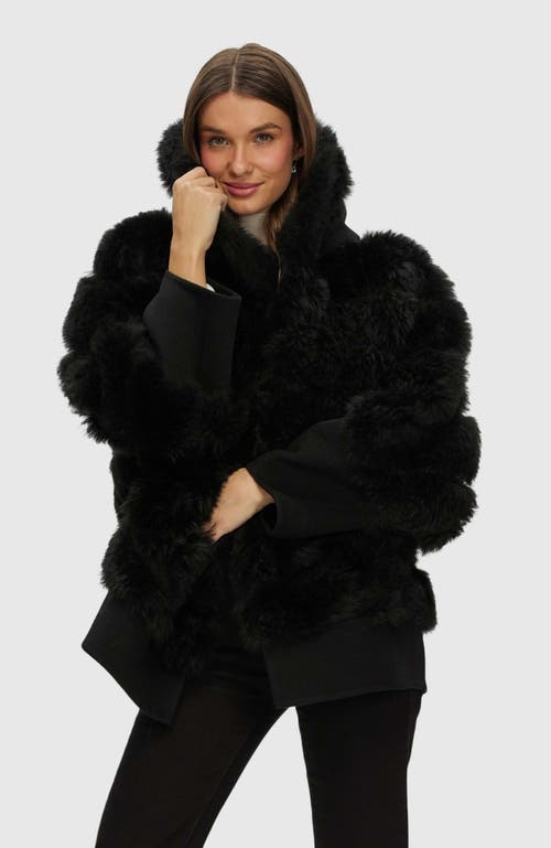 Gorski Cashmere Goat Diagonal Pattern Parka In Black