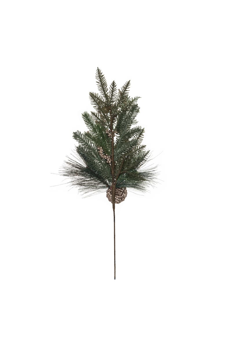 Transpac Multicolor Christmas Pine Spray with Golden Accents for Decor, Alternate, color, Green