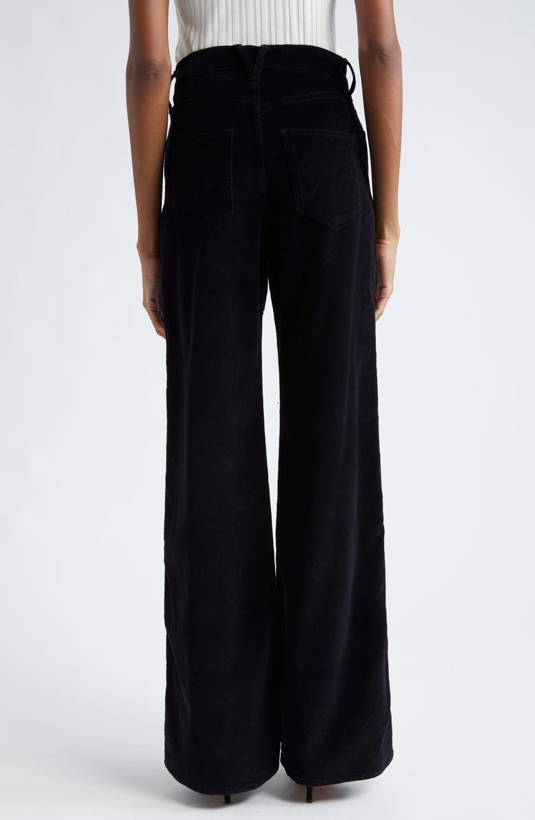 Veronica Beard Taylor Velvet High Waist Wide Leg Jeans, Alternate, color, Black