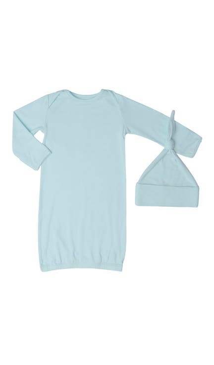 Long Sleeve Gown & Hat Set