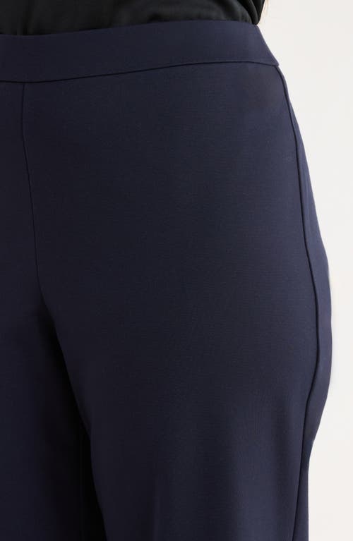 Eileen Fisher Double Knit Ankle Straight Leg Pants In Blue