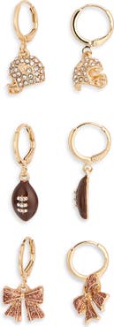 Leith Gameday Set of 3 Huggie Hoop Earrings