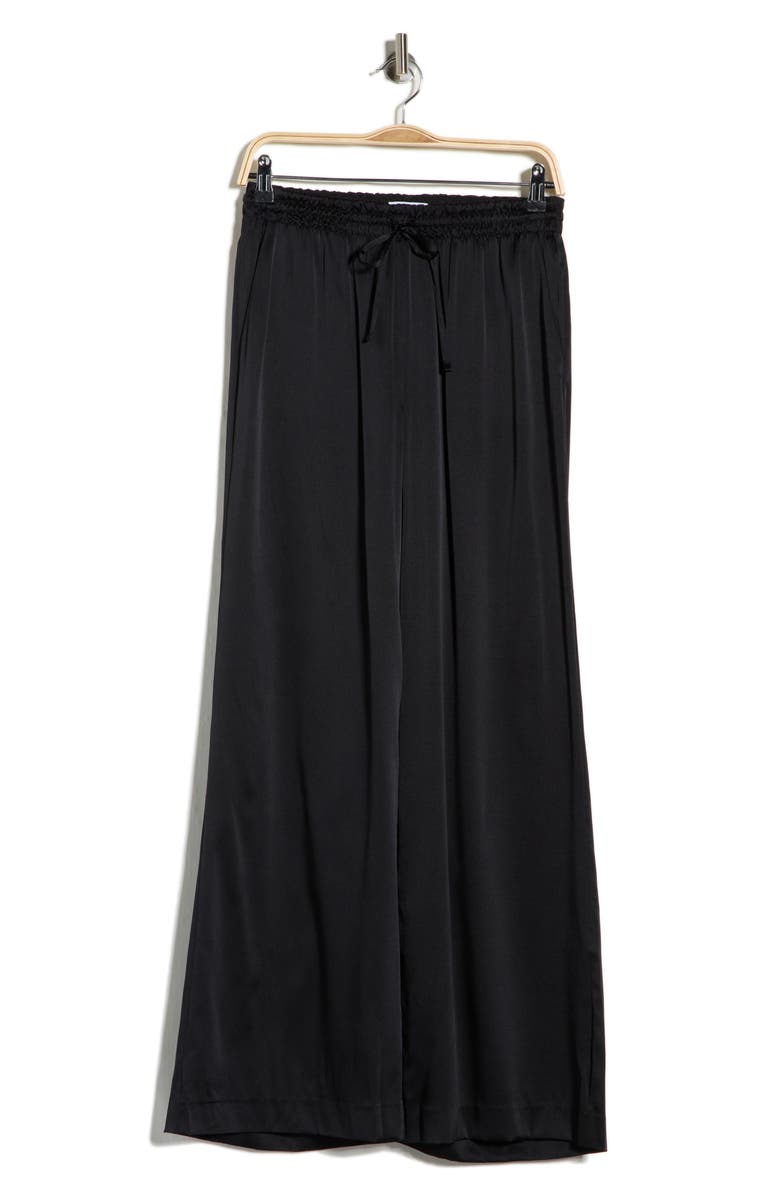 AG Kayla Stretch Silk Drawstring Pants, Alternate, color, True Black