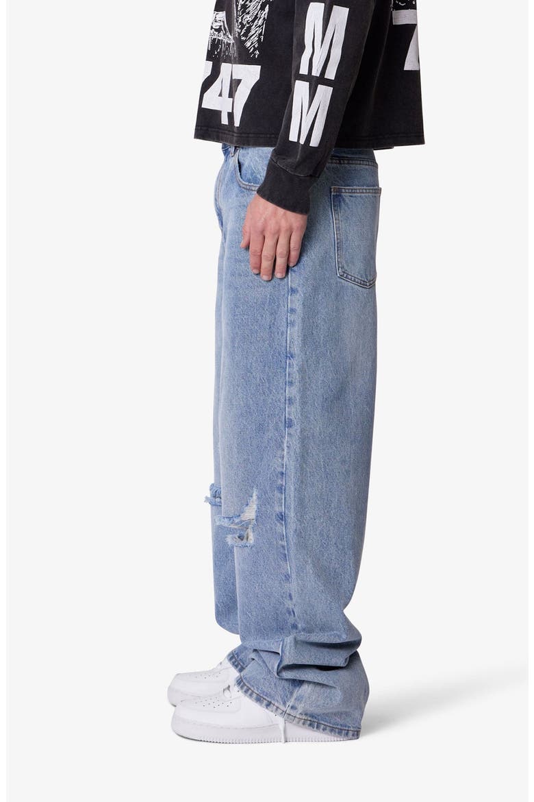 Blowout Baggy Ripped Wide Leg Jeans, Alternate, color, WASHED VINTAGE BLUE