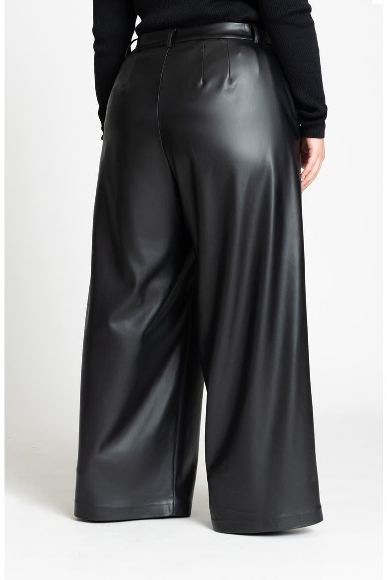 Wide Leg Faux Leather Pant, Alternate, color, BLACK ONYX