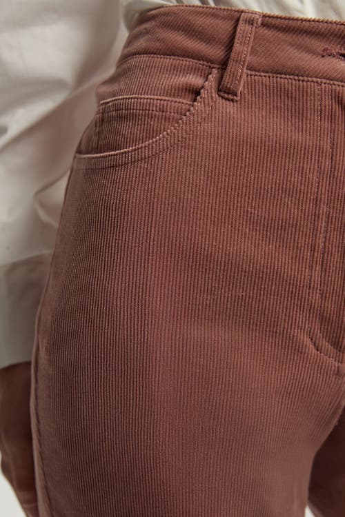 Karen Millen Stretch Cord Kickflare Jean In Brown