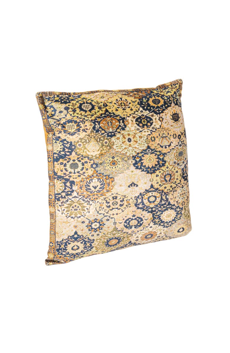 Storied Home Cotton Velvet Square Design Pillow, Multicolor, Main, color, Orange
