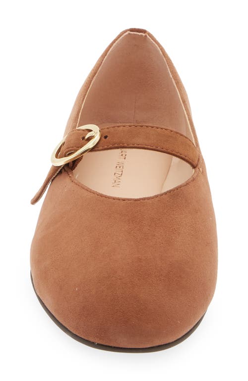 Stuart Weitzman Kyra Mary Jane Flat In Brown
