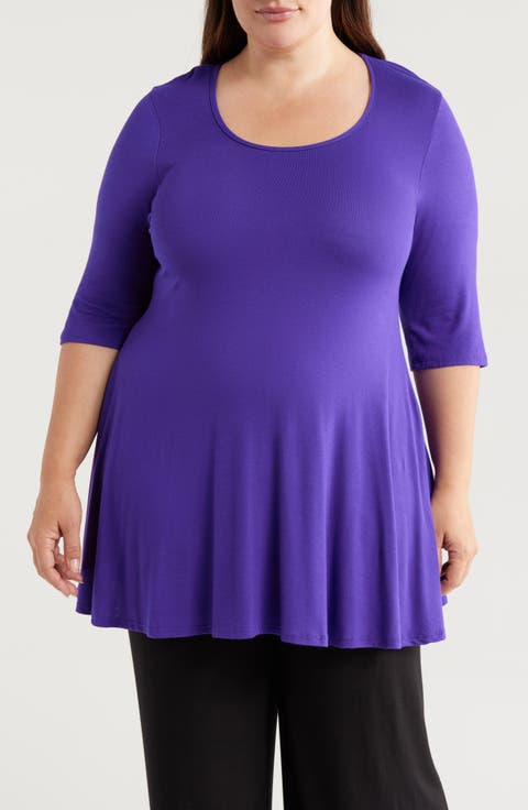 Swing Asymmetric Hem Tunic Top