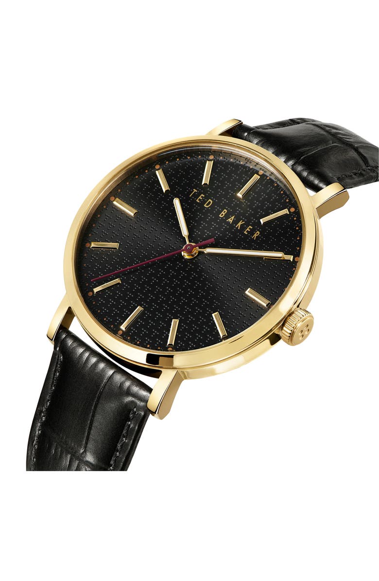 Ted Baker London Phylipa Leather Strap Watch, 41mm, Alternate, color,