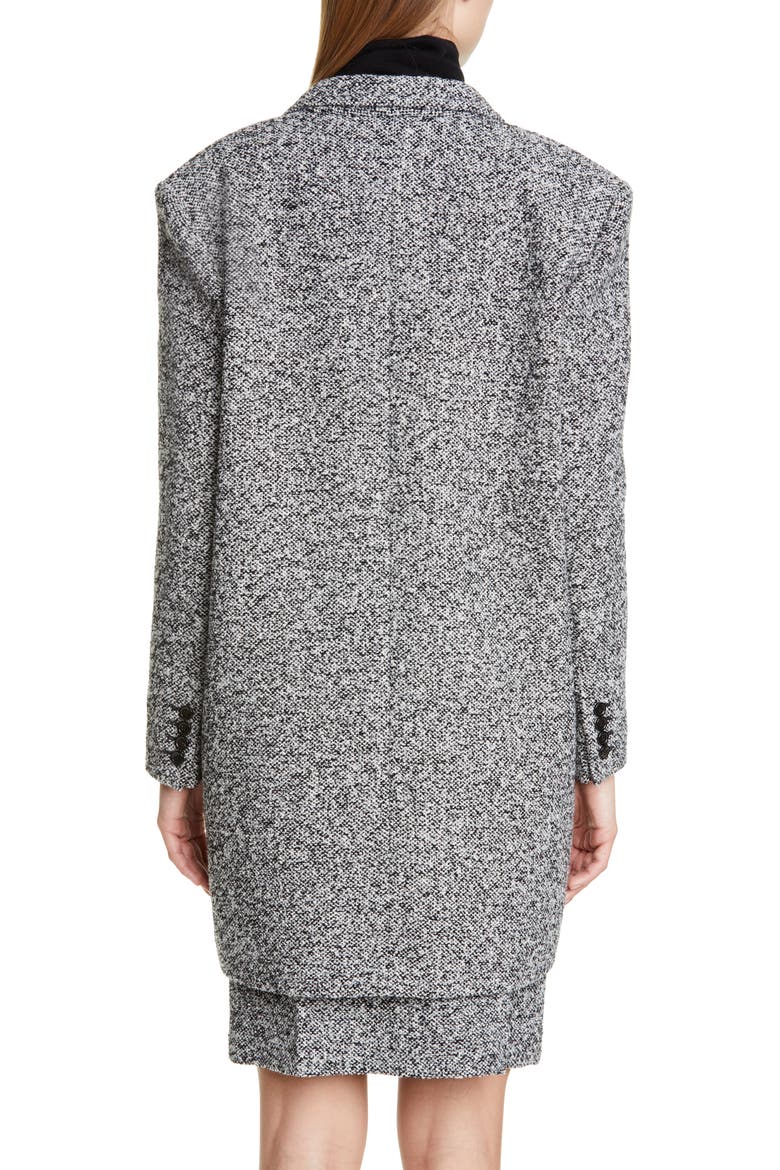 Matassa Wool Blend Tweed Coat, Alternate, color, BLACK