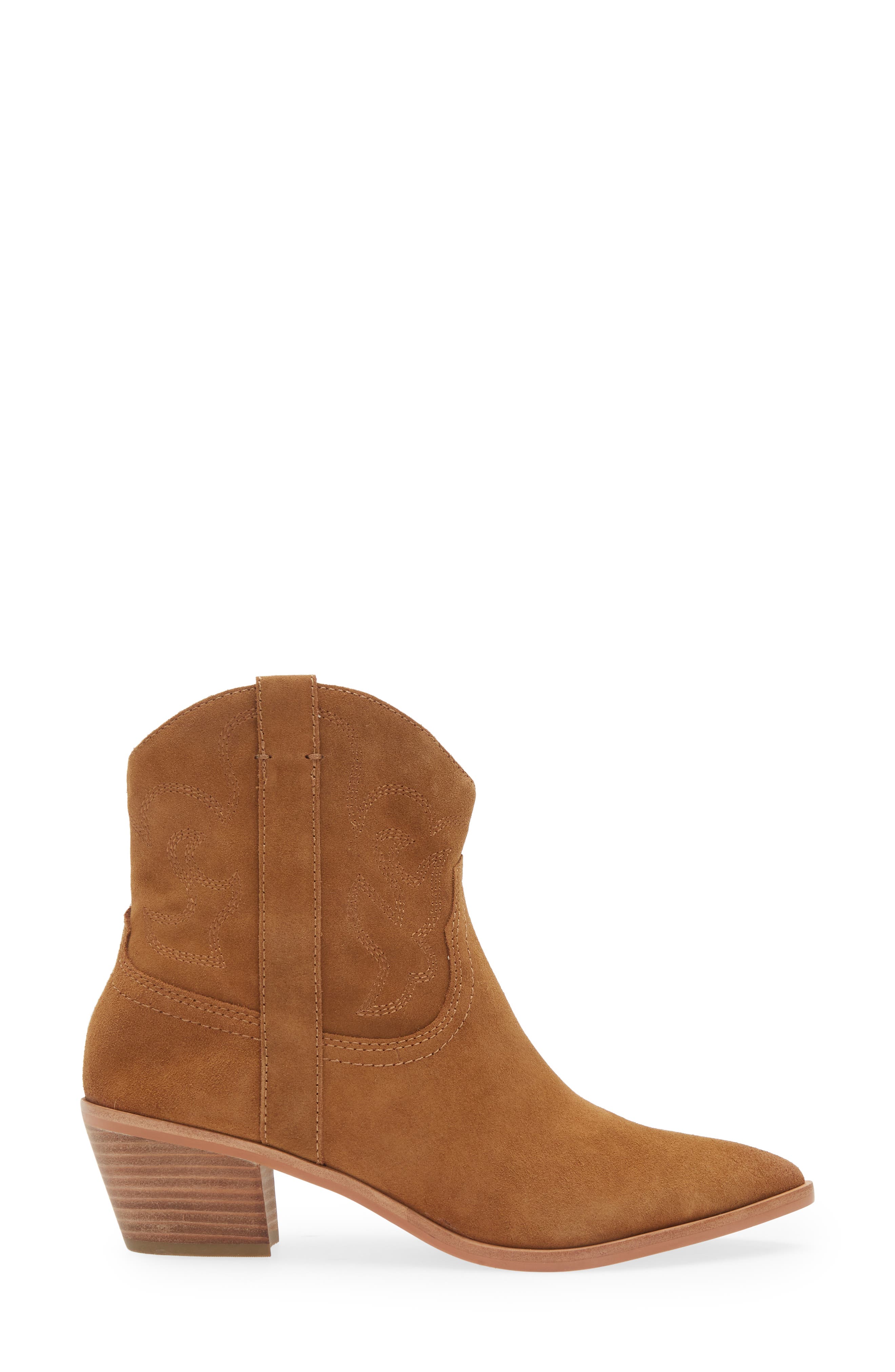 Solow Western Boot, Alternate, color, DK BROWN SUEDE