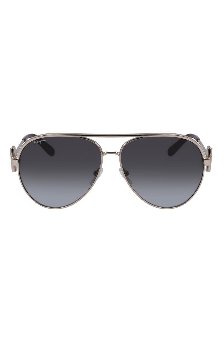 FERRAGAMO Salvatore Ferragamo 60mm Gradient Aviator Sunglasses, Main, color,