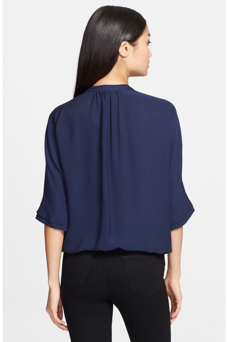 'Marru' Semi-Sheer Silk Blouse, Alternate, color, DARK NAVY