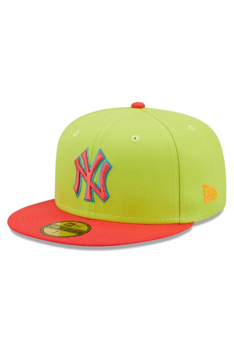 Men's New Era Green/Red New York Yankees Cyber Highlighter 59FIFTY Fitted Hat, Alternate, color, Green