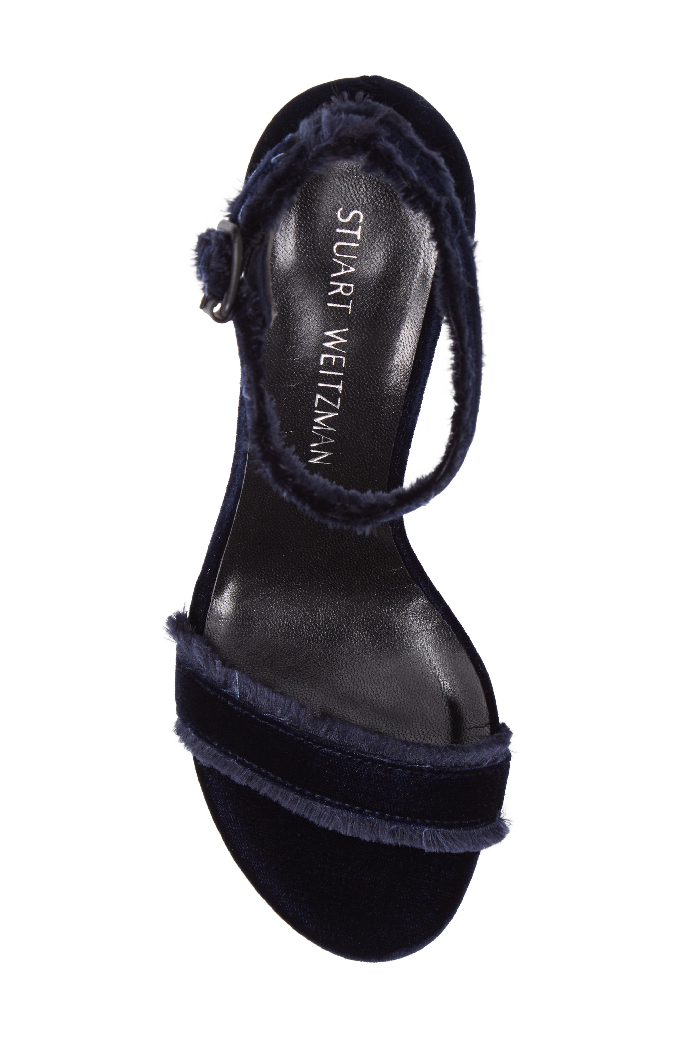 Stuart Weitzman Frayed Ankle Strap Sandal, Alternate, color, 
