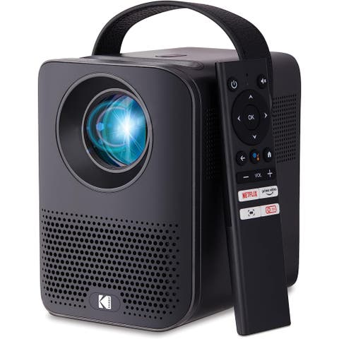 FLIK HD9 Smart Projector, Portable Mini Projector with Android TV & Bluetooth (Black)