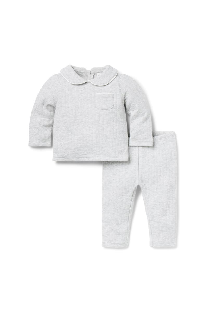 Janie and Jack Baby Quilted Matching Set, Main, color, Grey