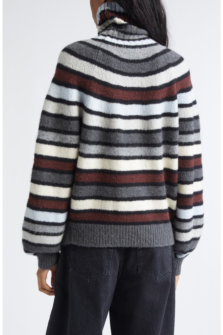 Danea Stripe Cashmere Blend Turtleneck Sweater, Alternate, color, NEUTRAL MULTI